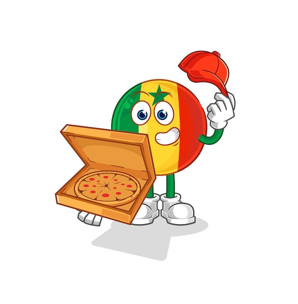 Vector senegal pizza delivery boy vector cartoon character