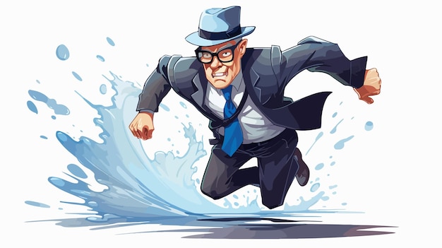 Senior Citizen Man Cartoon Illustration