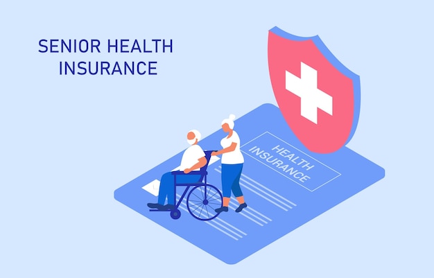 Senior health insurance concept, elderly on wheelchair buy medical and healthcare insurance