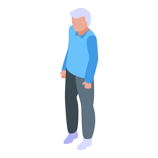 Senior man icon isometric vector Old people Happy grandfather