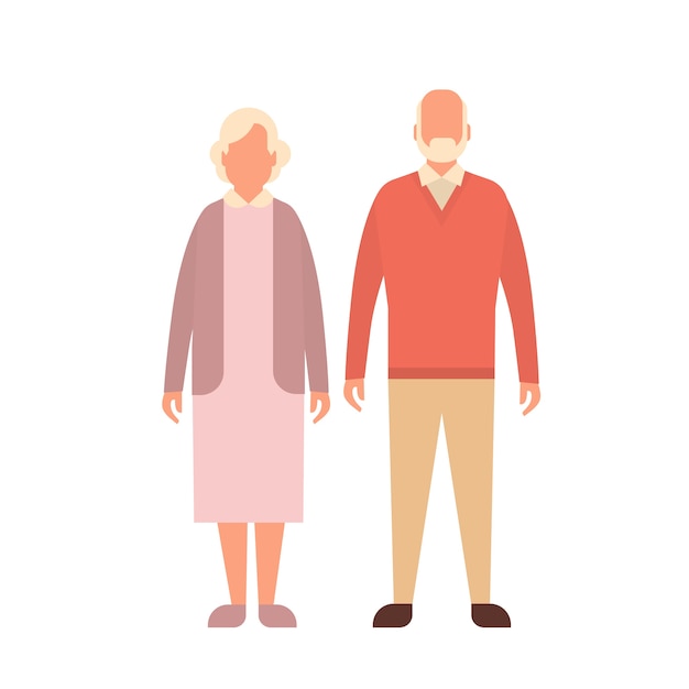 Senior Man Woman, Couple Grandfather Grandmother Full Length