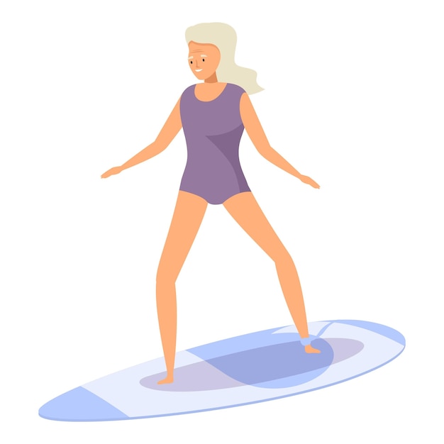 Senior woman surfing having fun on summer vacation