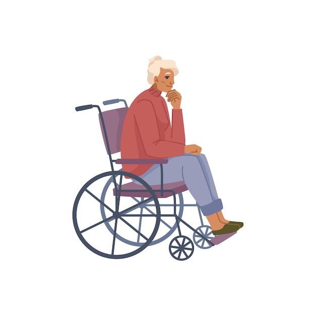 Senior woman in wheelchair old person