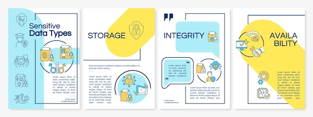 Sensitive data examples blue and yellow brochure template