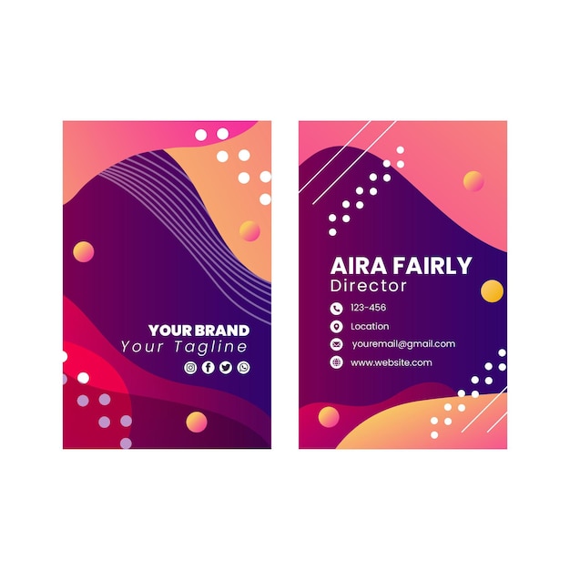 Seo double-sided vertical business card template design