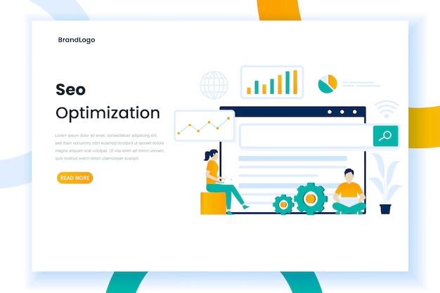 Seo landing page illustration design