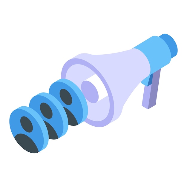 Seo megaphone icon isometric vector Data information Search website