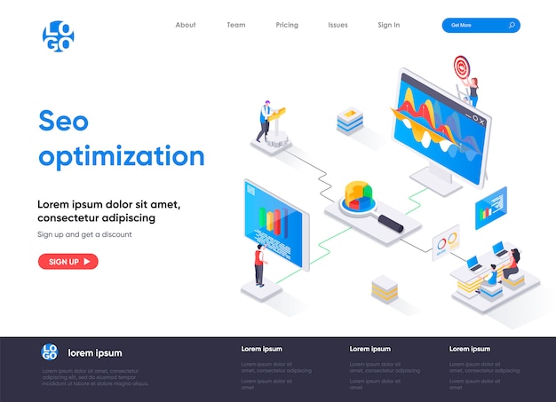 Seo optimization isometric landing page