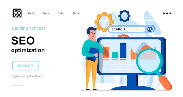 Seo optimization landing page template