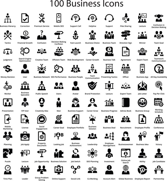 SEO and promotion line icons collection