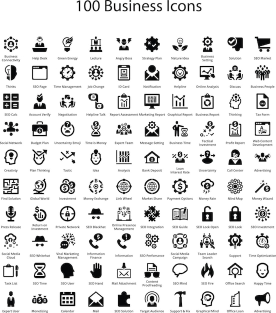 SEO and promotion line icons collection