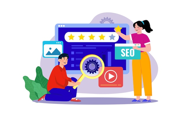 SEO Ranking Illustration concept on white background