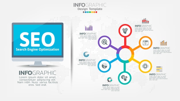 SEO search engine optimization banner web icon for business and marketing