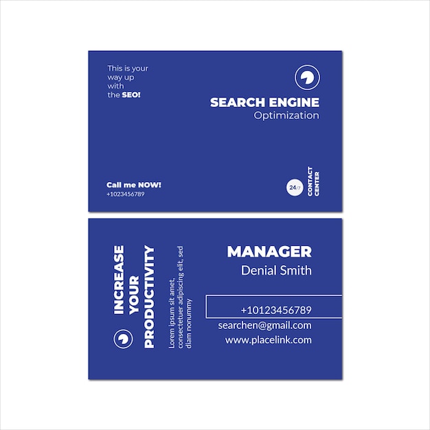 Seo virtual business card template