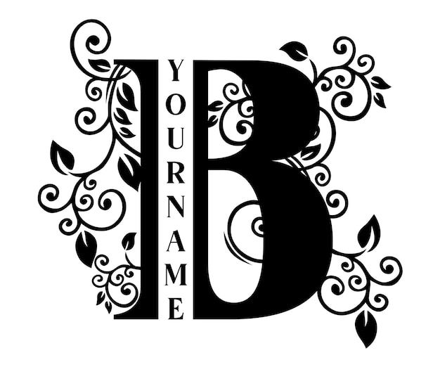 Separate B Letter Sublimation Vector design file, for mug, t-shirt, Flower vase, pillow case