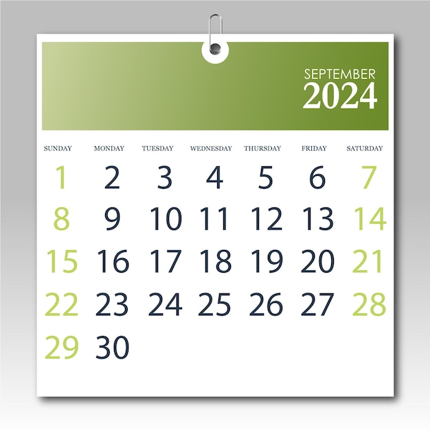 Vector september 2024 calendar template