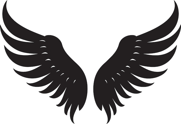 Seraphic Soar Angel Wings Icon Vector Divine Radiance Iconic Wings Emblem