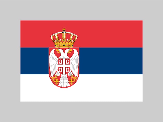 Serbia flag official colors and proportion Vector illustration