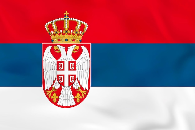 Vector serbia waving flag serbia national flag background texture