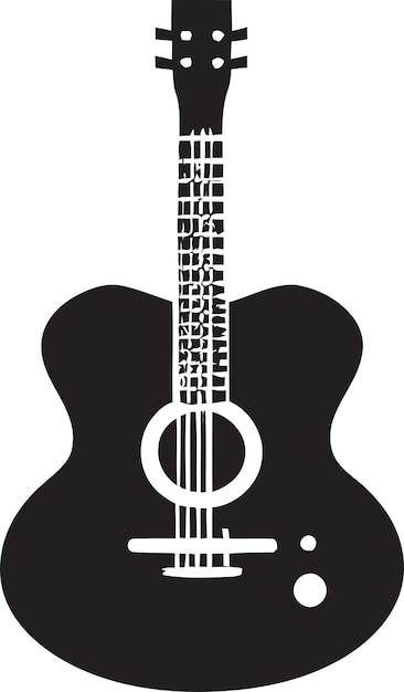 Serenade Style Guitar Icon Design Harmonic Heritage Guitar Logo Vector