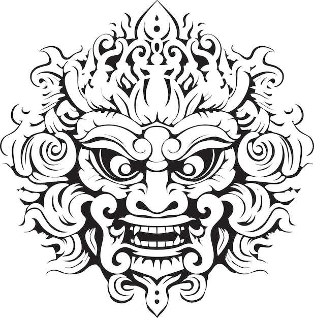 Serene Balinese Majesty Graphic Logo Graphics Mystical Borong Insight Vector Iconic Icon