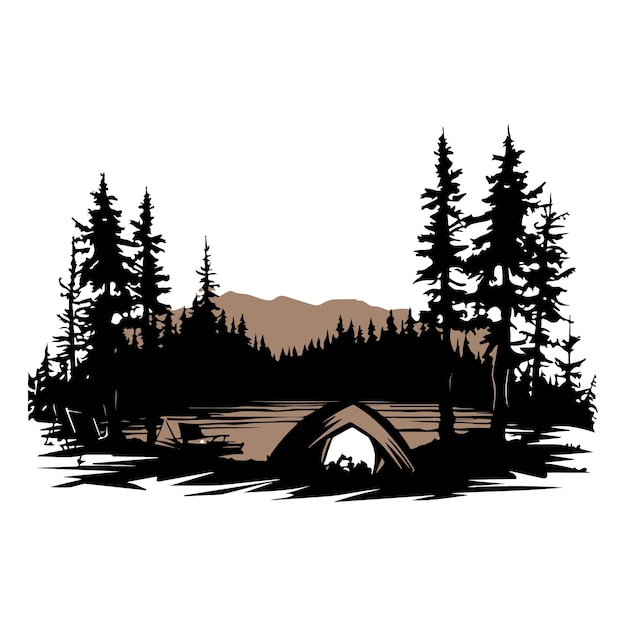 Serene Camping Site illustratio