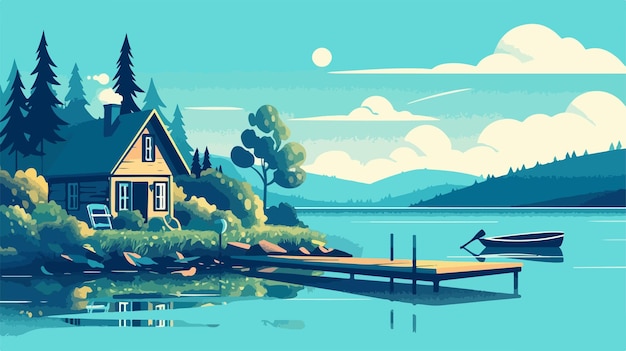 Serene Lakeside Cabin with Dock and Rowboat