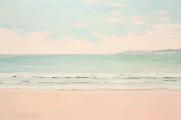 Vector serene pastel beach landscape