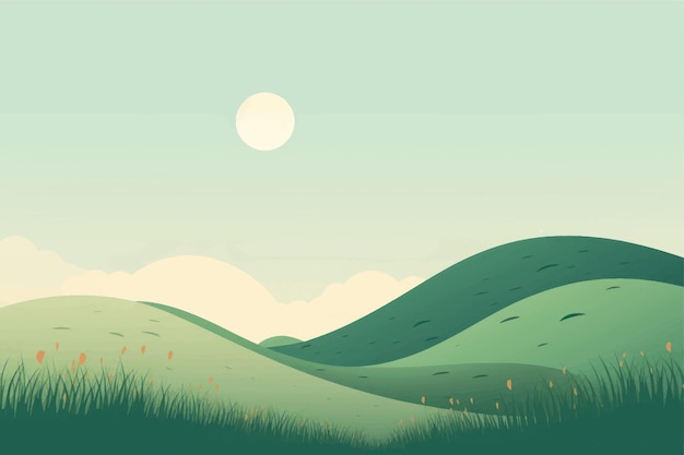 Serene rolling green hills