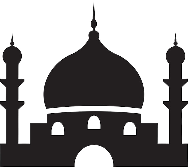 Serene Structure Emblematic Mosque Icon Spiritual Skyline Mosque Logo Vector