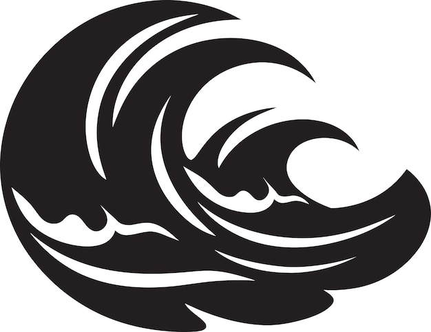 Serene Sway Minimalist Wave Iconic Emblem Dynamic Drift Water Wave Logo Vector