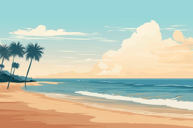 Serene tropical beach illustration