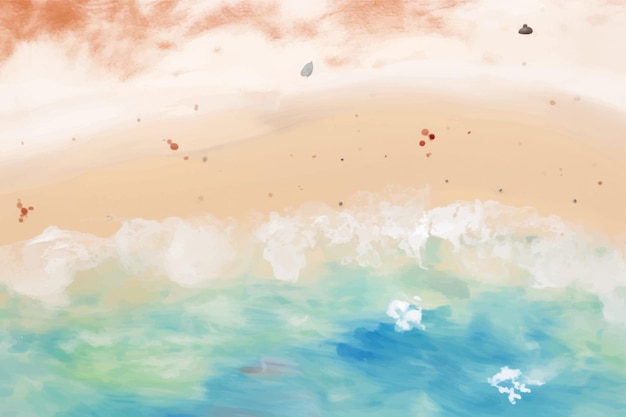 Vector serene watercolor beach landscape