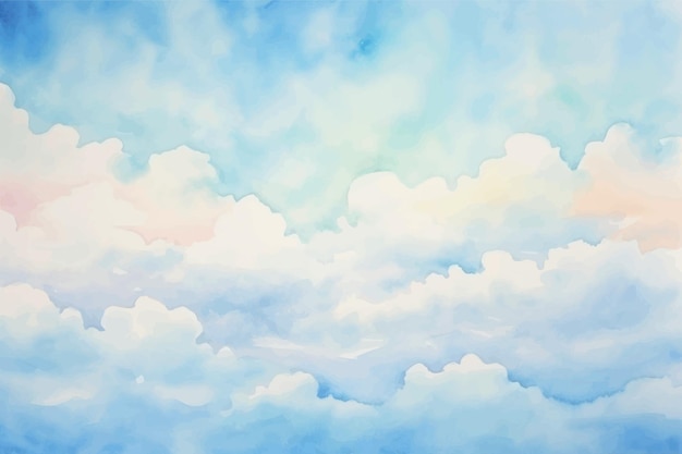 Serene watercolor sky painting