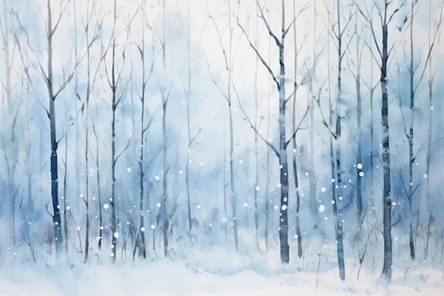 Serene winter forest painting