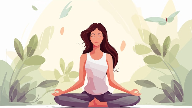 Serene Woman Meditating in Lotus Position