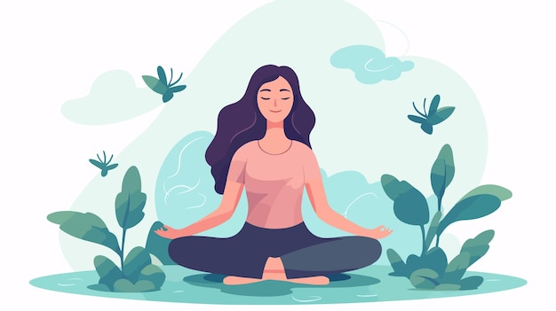 Serene Young Woman Meditating Indoors