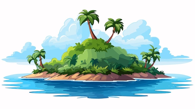 Vector serenity island in stunning nature landscape