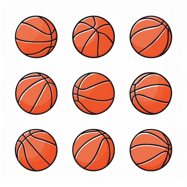 a series of basketballs with the words quot basketball quot on the bottom