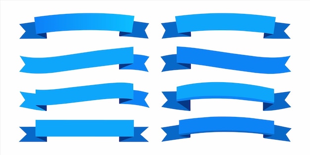 a series of blue ribbon ties are shown on a white background