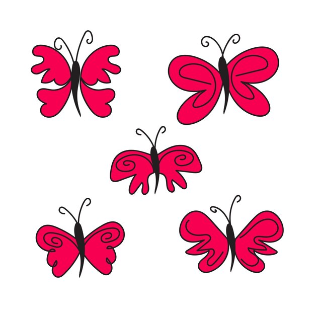 A series of butterflies with the word butterfly on the bottom.