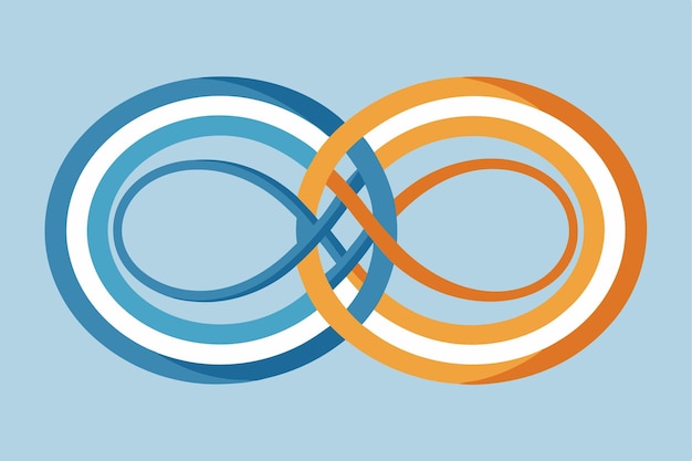 Vector a series of circles with orange and blue lines