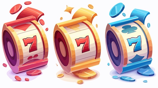 a series of colorful clocks with the numbers 10 and 7