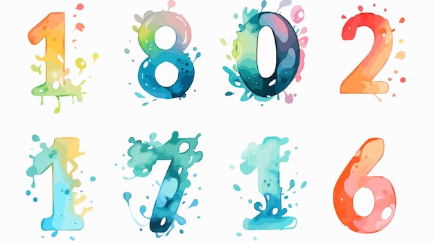 a series of colorful numbers that say the number 7