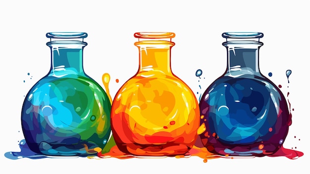 a series of coloured bottles by the artist