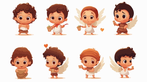 Vector a series of different characters including angels and angels