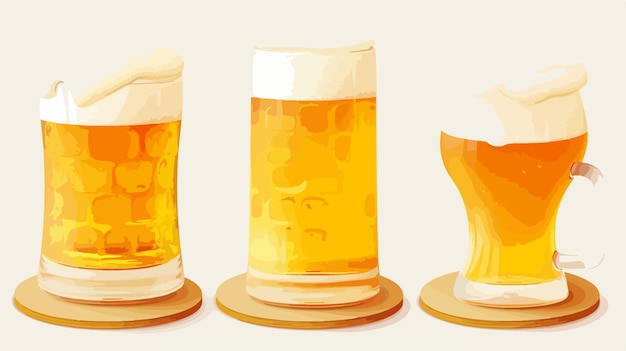 a series of glasses of beer with the words quot beer quot on the bottom