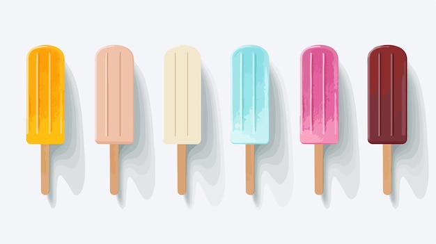 a series of ice creams on a white background