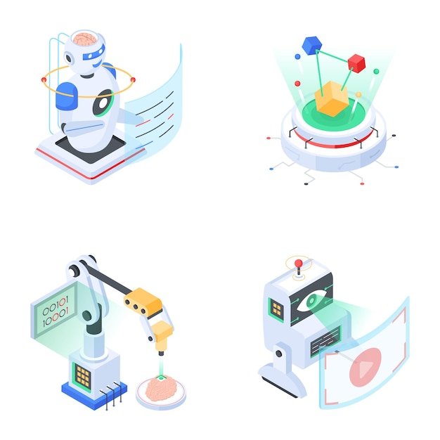 A series of icons for the science lab