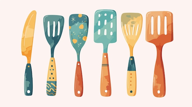 a series of illustrations of different kitchen utensils